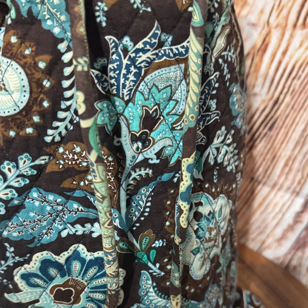 Vera Bradley Java Blue and Brown Floral Backpack - Picture 4 of 6